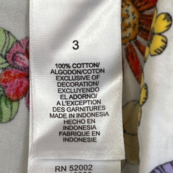 Floral Sleeveless Button Up Blouse First Issue Sequins Pink & Orange Size 3 - Picture 7 of 10